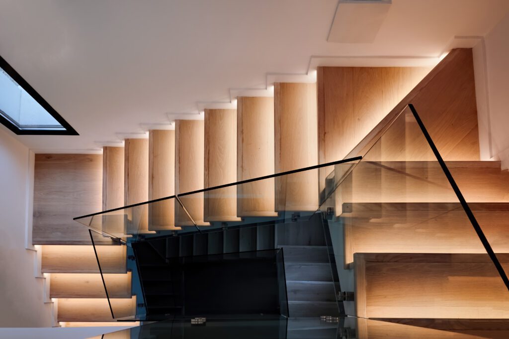 Modern gypsum board ceiling design for your room's stairs